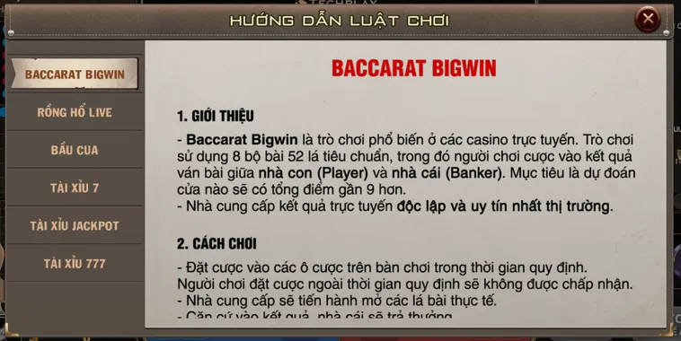Chinh Phục Baccarat BigWin Livestream Tại B52 Club Nhận Thưởng Khủng