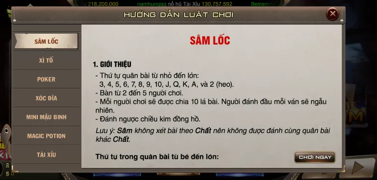 Trải Nghiệm Sâm Lốc Kịch Tính Với Tỉ Lệ Thưởng Lớn Tại B52 Club